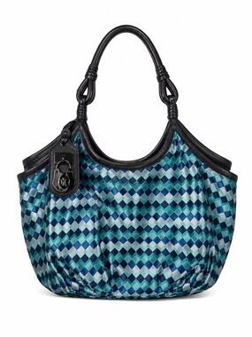 NWT Lockheart Sky’s The Limit Blue Green Woven Shoulder Bag